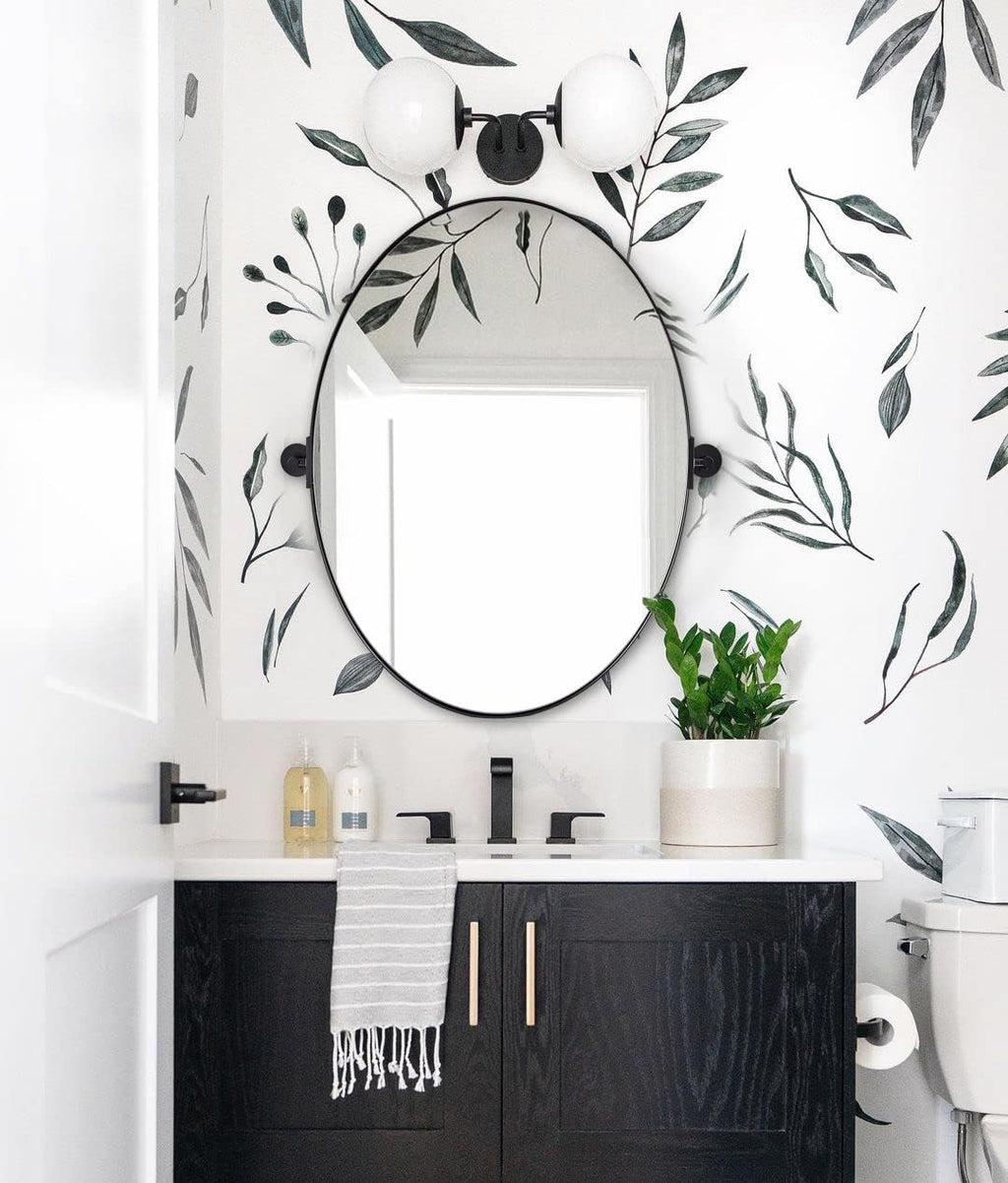 MOON MIRROR Black Pivot Mirror, Wall Mirror for Bathroom 24x36'', Oval Black Vanity Mirror, Oval Pivot Bathroom Mirror, Tilting Bathroom Pivoting Mirror for Wall Mounted (Overall 27.75' x 36')