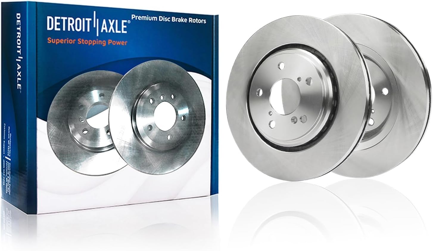 Detroit Axle - Front Rear Brake Kit for 17-20 Acura MDX [Base, SH-AWD], Disc Brake Rotors Ceramic Brakes Pads w/Hardware 2017 2018 2019 2020 Replacement: 12.60' inch Front 12.99' inch Rear