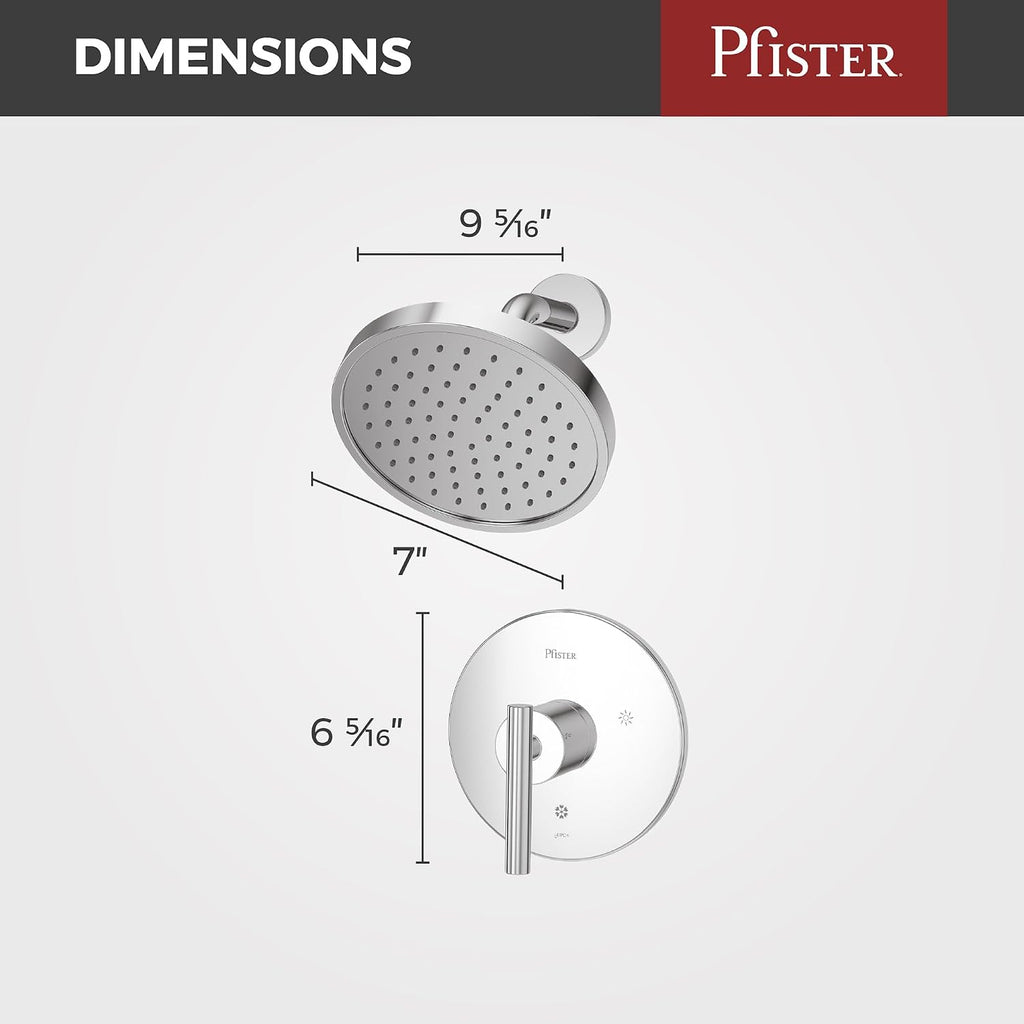 Pfister Contempra Bathroom Shower Faucet Polished Chrome (Valve not included) LG897NCC