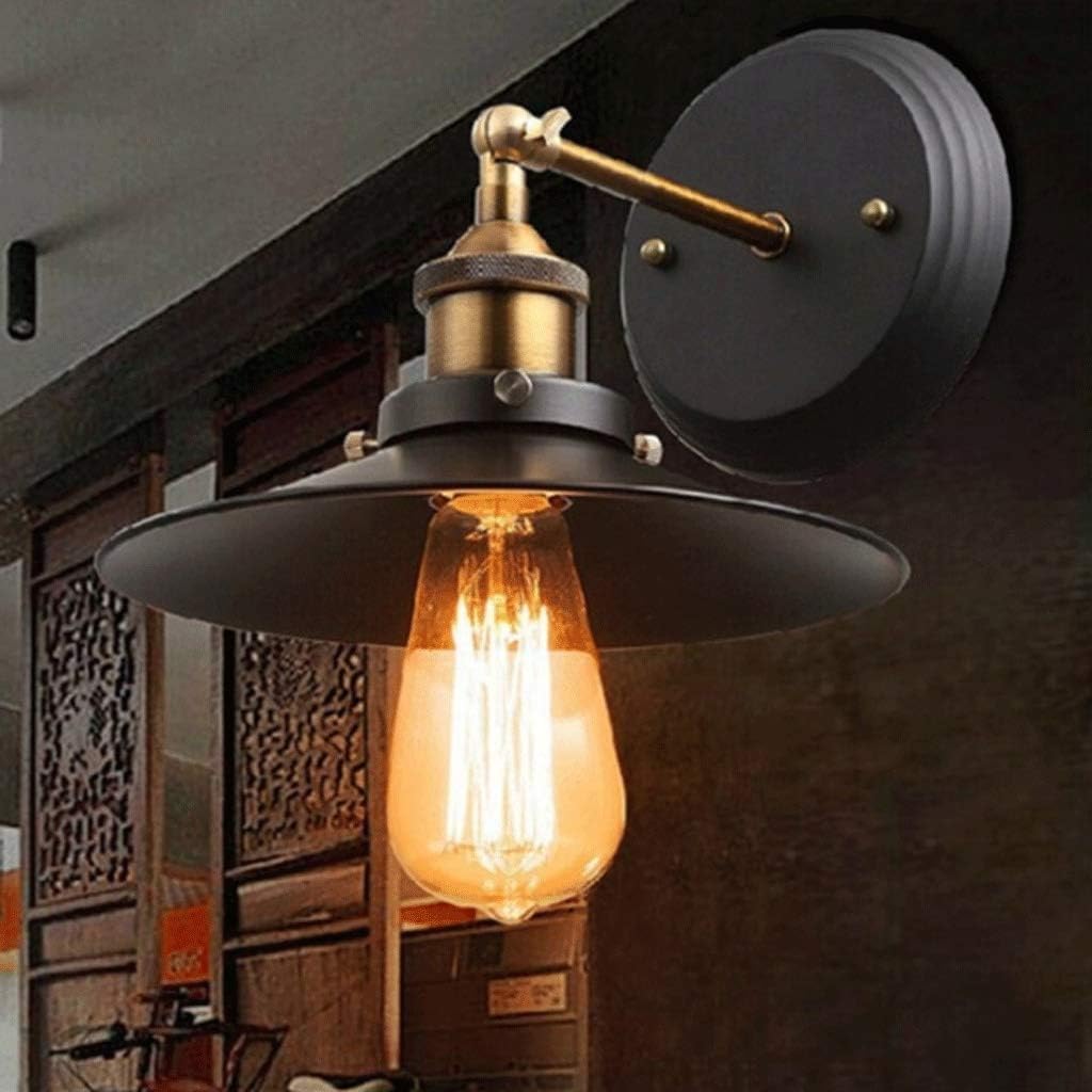 Sconce Wall Lighting Adjustable Wall Lamp Wrought Iron Wall Light Retro Nordic E27 Wall Sconce Bedroom Bedside Staircase Living Room Bathroom Light Fixtures(Single Head)