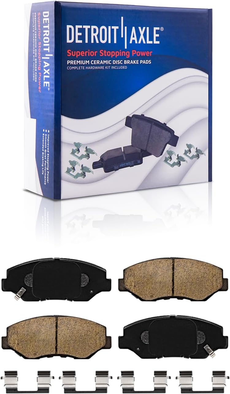 Detroit Axle - 2.4L 10pc Brake Kit for 2003-2007 Honda Accord, Disc Brakes Rotors 2004 2005 2006 Ceramic Brake Pads Replacement : 11.10' inch Front and 10.24' inch Rear Rotors
