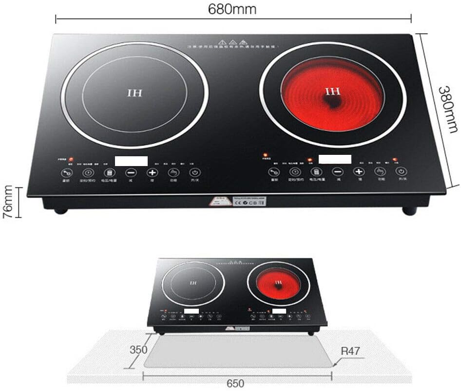 110V 1200W Electric Dual Induction Cooker Hot Plate Rapid Heating Safety Countertop Burner Cooktop