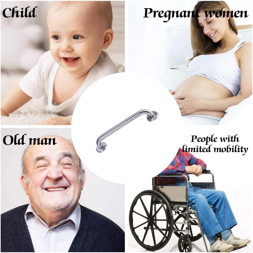 handrail Grab Rails,Handrails Grab Bar Bathroom, 12Inch Handicap Shower Handrails, Bathtub, Elderly Toilet, Handicapped Bathing Handrails/88Cm