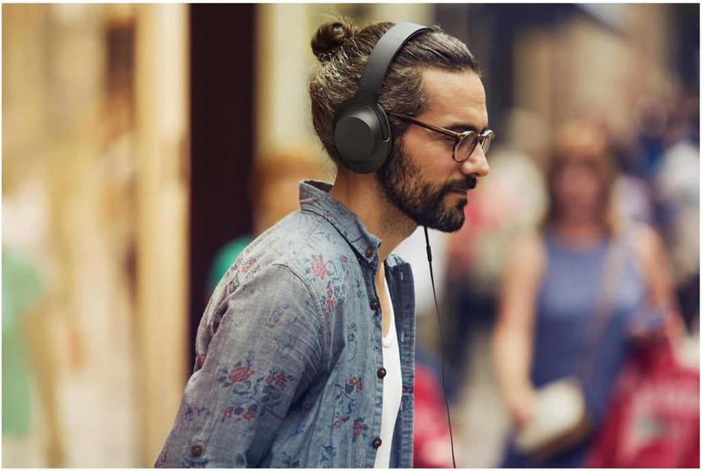 Sony h.ear on Premium Hi-Res Stereo Headphones (wired), Charcoal Black