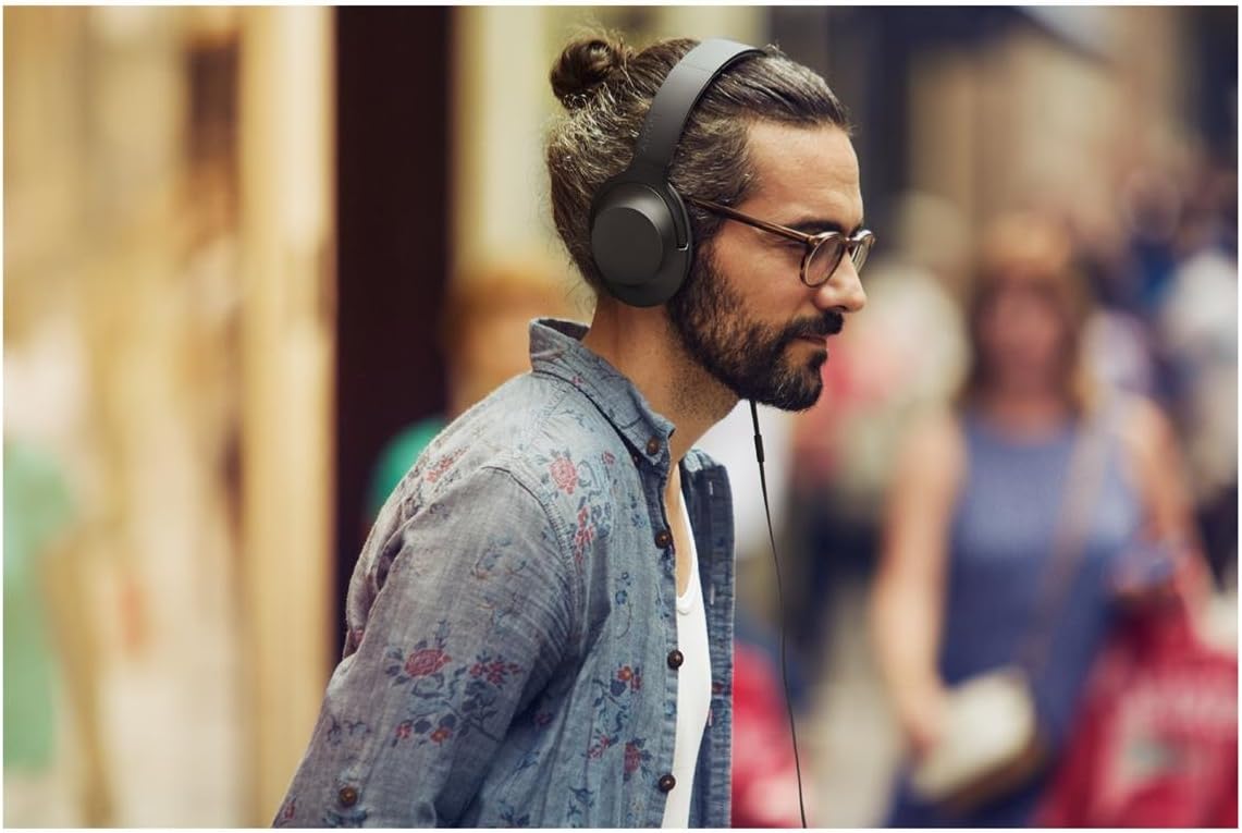 Sony h.ear on Premium Hi-Res Stereo Headphones (wired), Charcoal Black