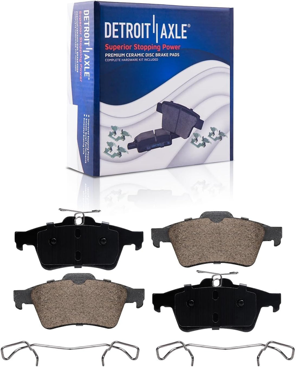 Detroit Axle - Brake Kit for 2006-2013 Volvo C70 2006-2011 S40 2005-2011 V50, Drilled and Slotted Disc Brake Rotors Ceramic Brakes Pads Replacement: 12.60' inch Front and 11.02' inch Rear Rotor