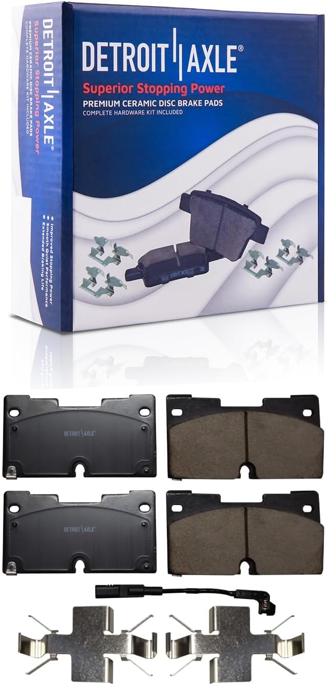 Detroit Axle - Front Brake Kit for Chevrolet GMC Silverado Sierra 1500 Yukon XL Cadillac Escalade ESV Disc Brakes Rotors Ceramic Brake Pads Replacement : 13.50' inch Rotor