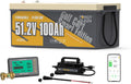 Power Queen 48V 100Ah Lithium Battery Kit with 18A IP65 Charger, Bluetooth with 200A BMS Protection & Low-Temp, LCD 500A Monitor, 5.12kWh with 10.24kW Output, 1000A Peak Current for Golf Cart