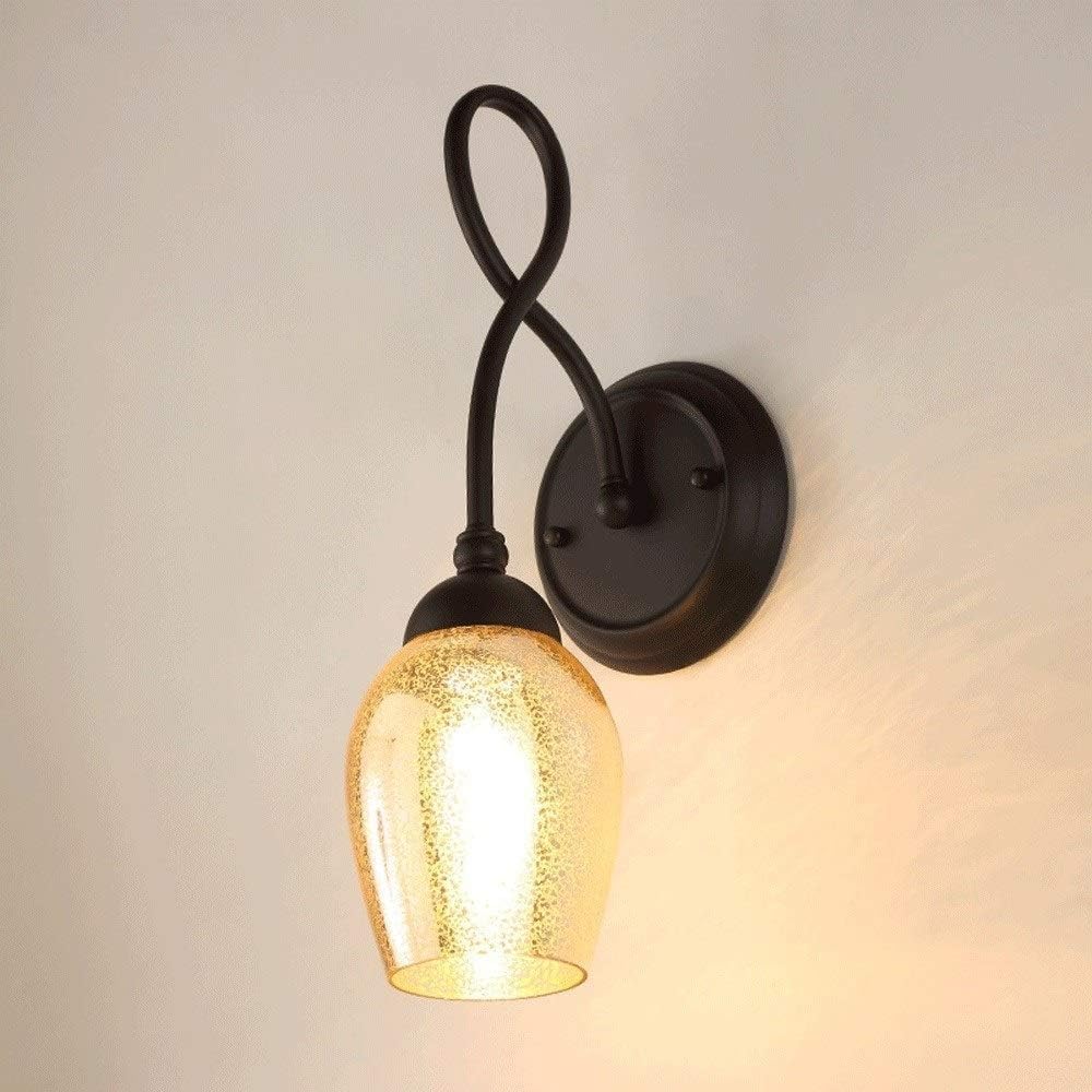 Modern American Creativity Wall Light, Wrought Iron Black and Inner Wall of Broken Silver Plated Art Lampshade,Chandelier LED Ceiling Light