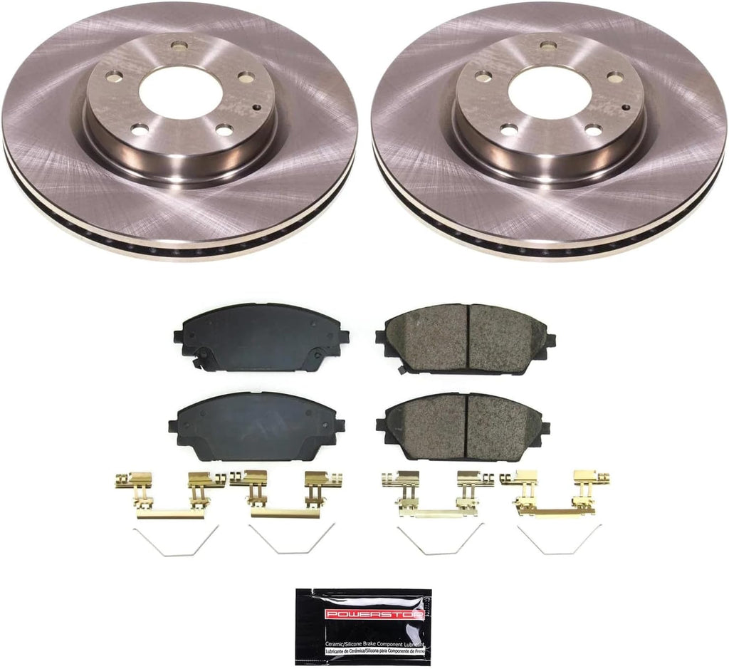 PowerStop Front Brake Kit for Mazda CX-30 2020-24 - Z17 Ceramic Brake Pads & Disc Rotors Replacement, KOE8755