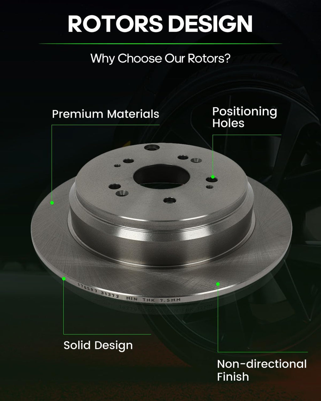 SCITOO Front 11.81' Rear 12' Brake Pads and Rotors Kits Fit For Honda CR-V 2005-2006