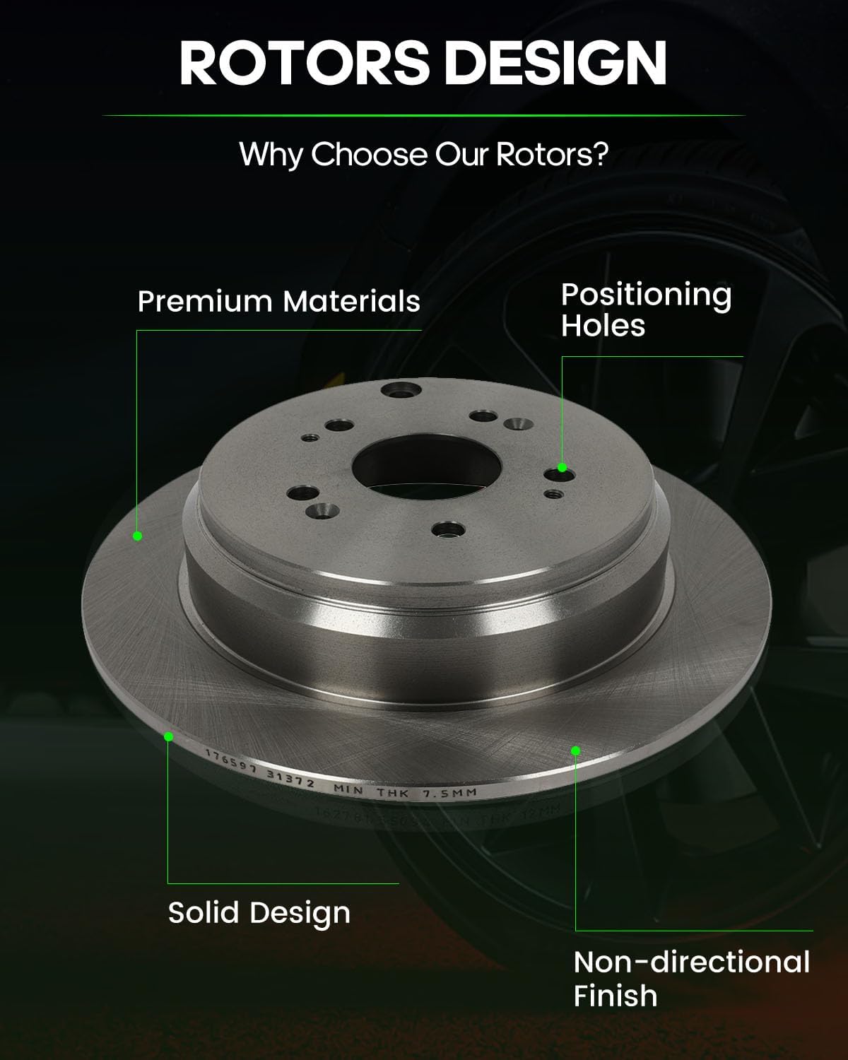 SCITOO Front 11.81' Rear 12' Brake Pads and Rotors Kits Fit For Honda CR-V 2005-2006