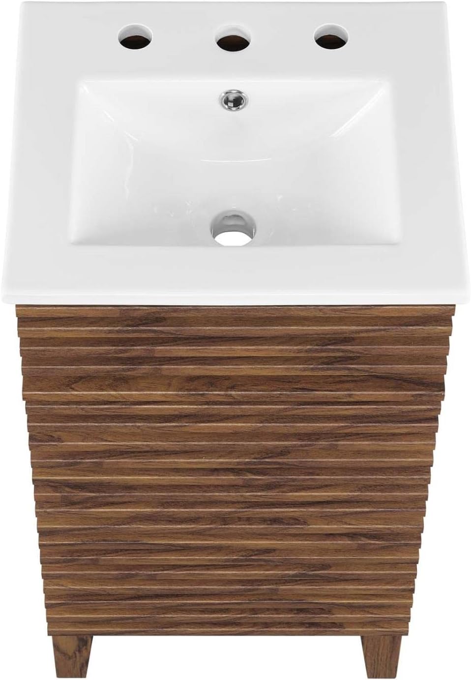 Modway Render 18' Bathroom Vanity with Sink in Walnut White