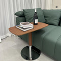 Adjustable Swivel Table with Faux Saddle Leather Cover & Heavy Duty Metal Chassis, Large Laptop Stand for Bed, Sturdy TV Tray for Eating, Modern Couch Table for Living Room