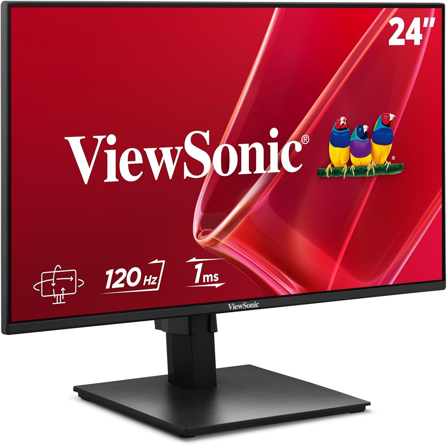 ViewSonic VA2448-MHJ 24 Inch 1080p Monitor, IPS Display with 120Hz for Smooth Home and Office Viewing, Eye Care Technology, Advanced Ergonomics, HDMI, and VGA Inputs