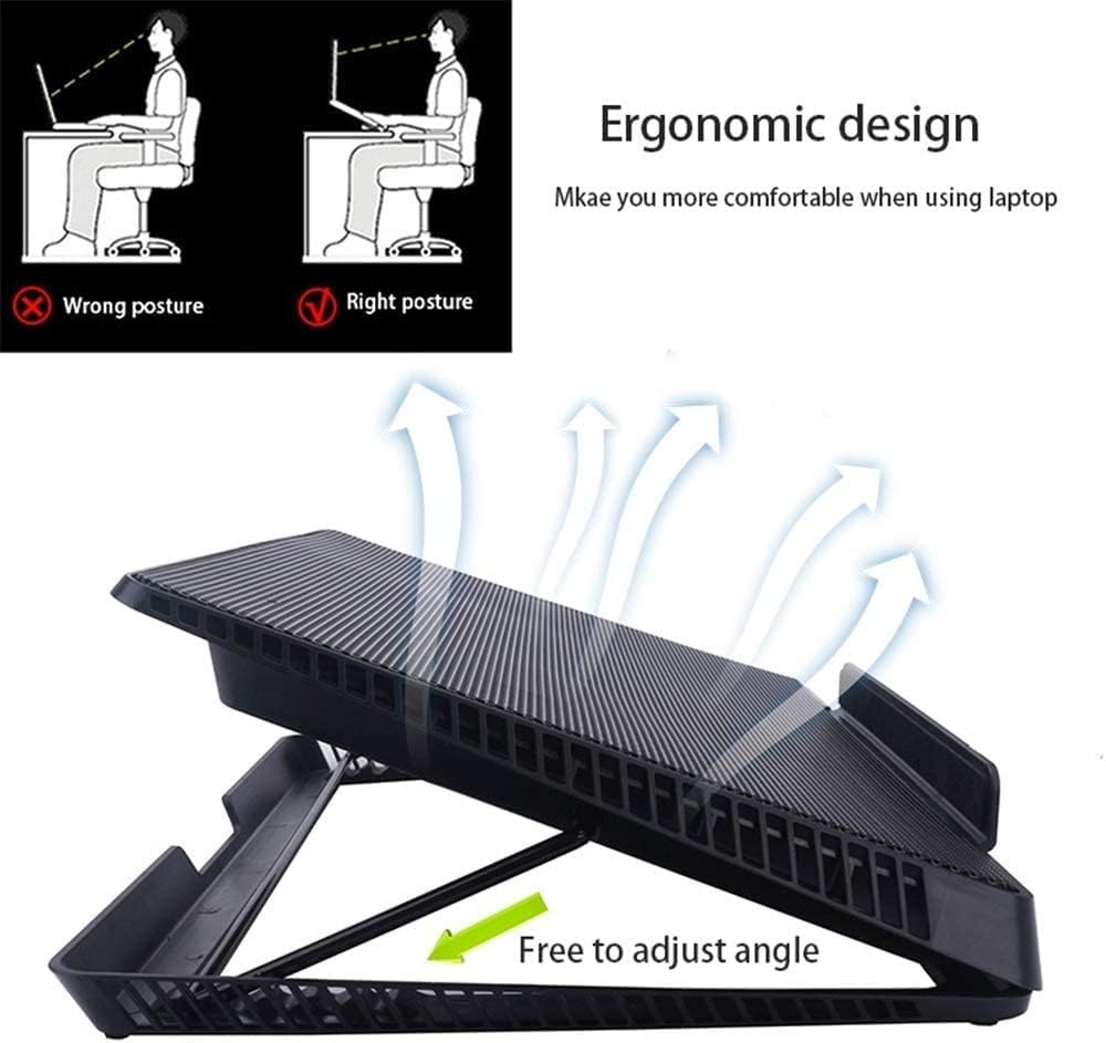 Laptop Cooling Pad Laptop Cooler with 6 Quiet Fans for 15.6 Inch Laptop Cooling Fan Stand Portable Slim USB Powered Gaming Laptop Cooling Pad