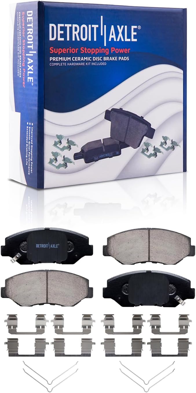 Detroit Axle - Brake Kit for 2008-2012 Honda Accord Drilled and Slotted Brake Rotors Ceramic Brakes Pads 2009 2010 2011 Replacement: 11.10' inch Front and Rear Rotors