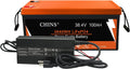 CHINS 36V 100Ah Lithium Golf Cart Battery, Bluetooth LiFePO4 Battery, Built in 200A BMS, Peak Current 1000A, Includes 36V 10A Lithium Charger, Perfect for Golf Carts, Marine etc