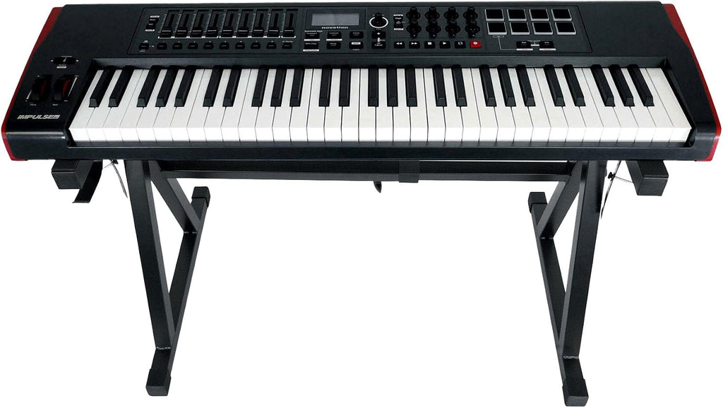 Rockville Z50 Bundle: Z-Style Pro Keyboard Stand with Travel Bag, Adjustable Height & Width, ZLS Laptop Attachment 12-in x 9.5-in Tray, ZMS Microphone Boom Attachment, 3-items