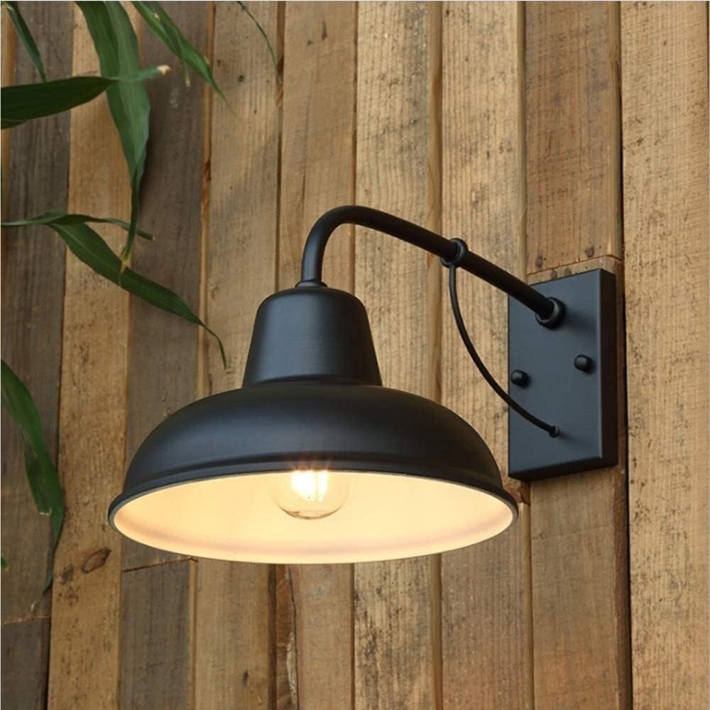 Industrial Farmhouse Wall Sconces American Style Vintage Wall Lighting Fixtures with E26 Sockets Outdoor Wrought Iron Wall Lamps for Balcony Garage Barn Garden(Matt Black)