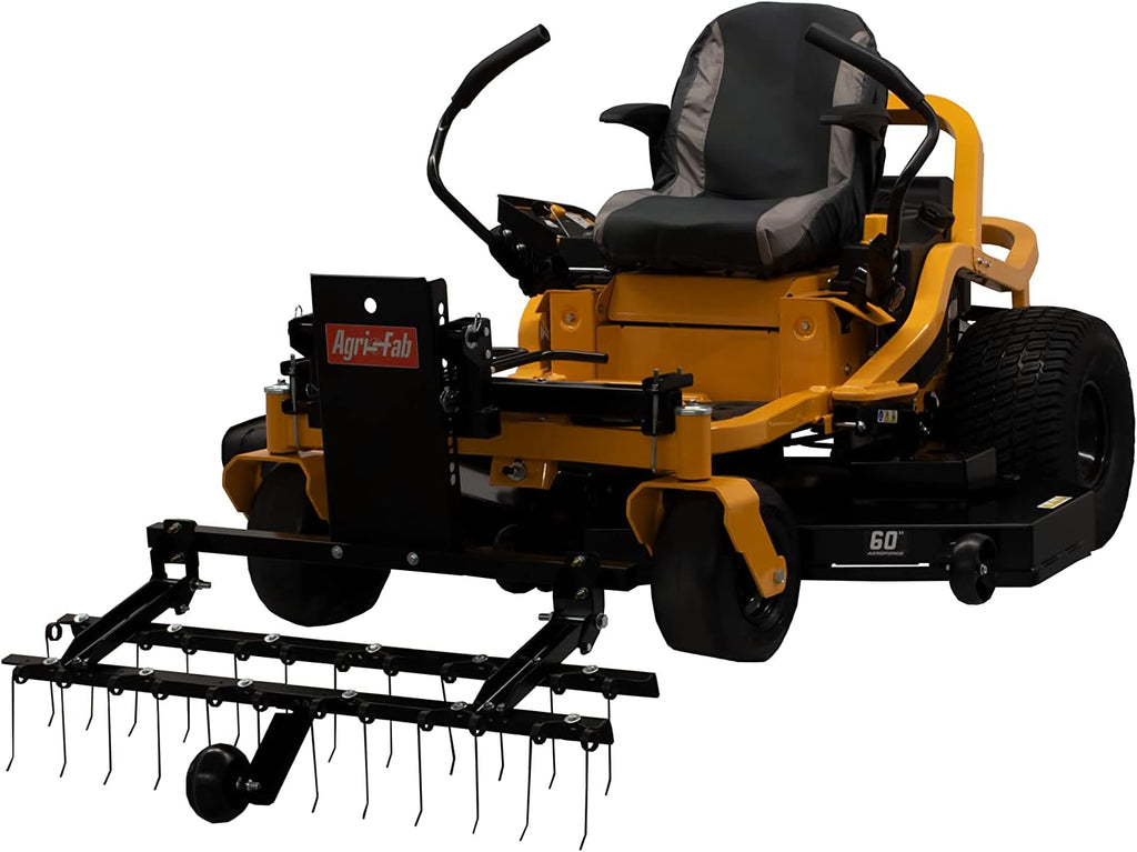 Agri-Fab 45-0629 48' Zero Turn Riding Lawn Mower Front Mount Dethatcher Attachment; 24 Durable Spring Tines, Penetrates and Turns Up Dried Grass, Weeds