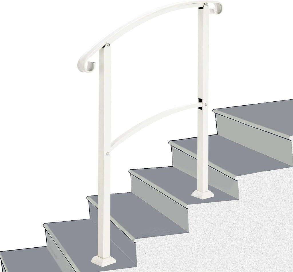 Bathroom handrail,Safety Handrail.Handrails for Outdoor Steps, Stair Handrail Black Wrought Iron Handrail Fits 1-3 Step Wall Handrail Stair Rail Wrought Iron Outdoor Hand Rails with Installation Kit H