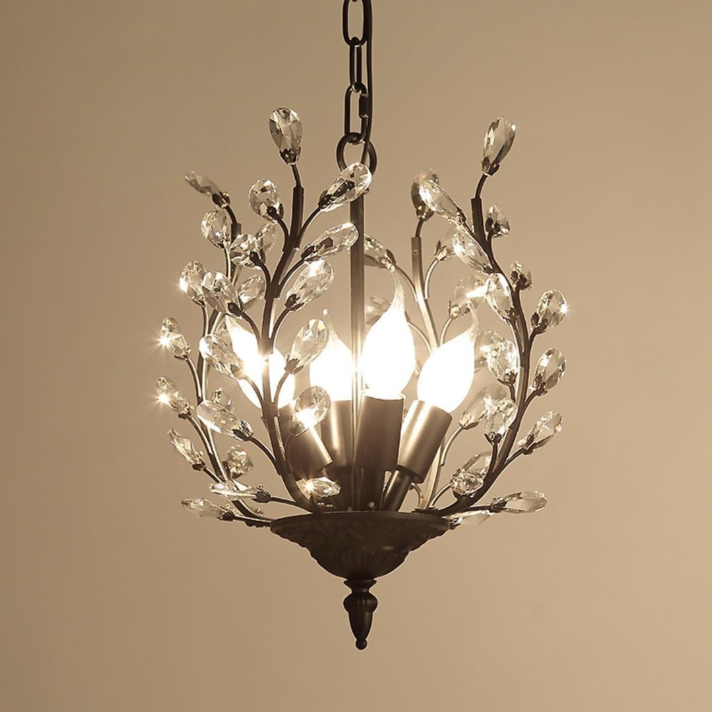 American Country Retro Crystal Chandelier Branch Wrought Iron Living Room Dining Room Bedroom Bathroom Corridor Villa, Luxury