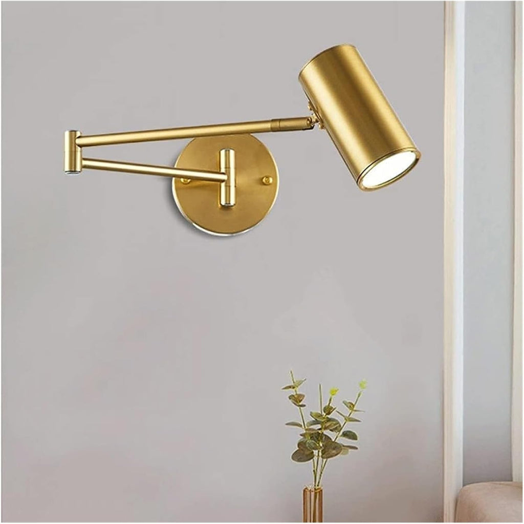 Wall Lamp Wrought Iron Folding Wall Sconce Lighting Fixture Gold Plating/Black Spray Paint Indoor Post-Lighting Fixture for Bedroom Bedside Living Room Corridor Balcony Aisle ,Crystal Vanity Lighting