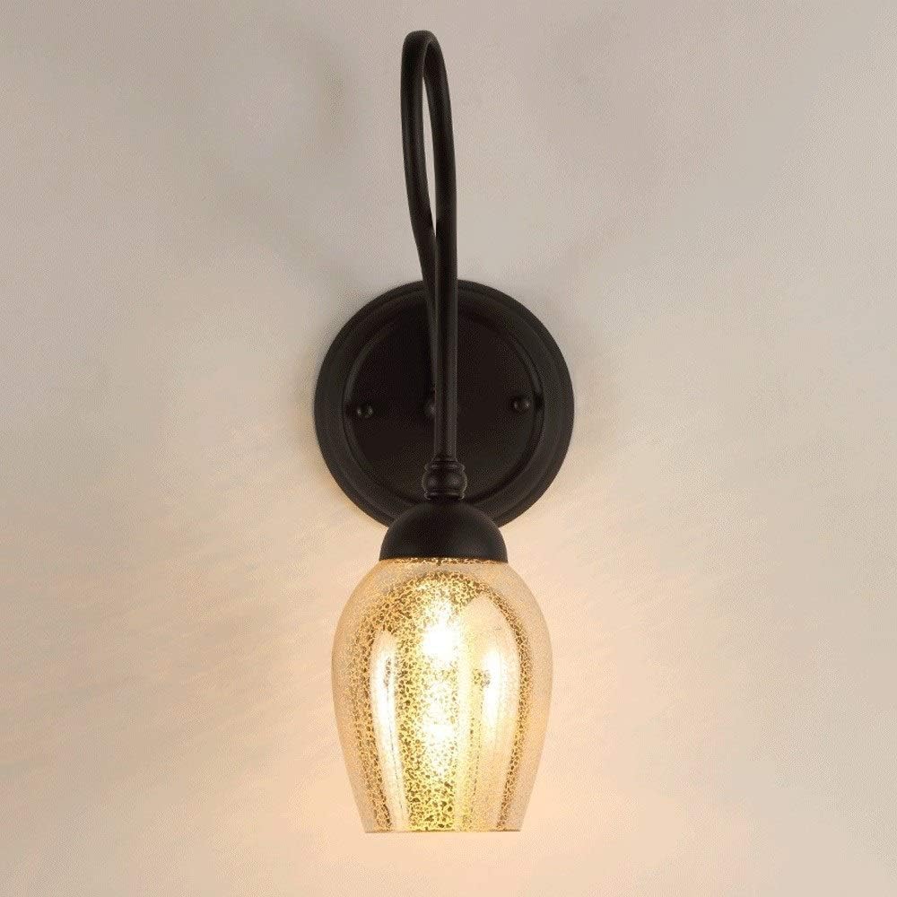 Modern American Creativity Wall Light, Wrought Iron Black and Inner Wall of Broken Silver Plated Art Lampshade,Chandelier LED Ceiling Light