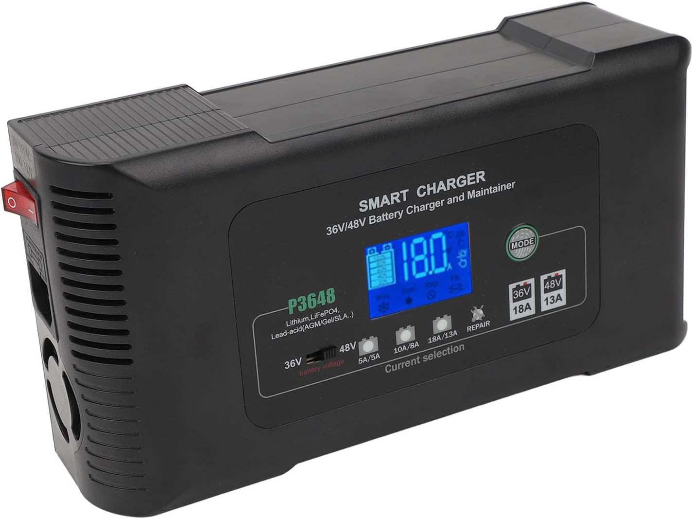 Keenso Golf Cart Battery Charger, Golf Cart Battery Charger Smart 36V 18A 48V 13A Repair Battery Charger with for EZGO TXT Plug for Truck Lawnmower 100 240V (US Plug (100-240V))