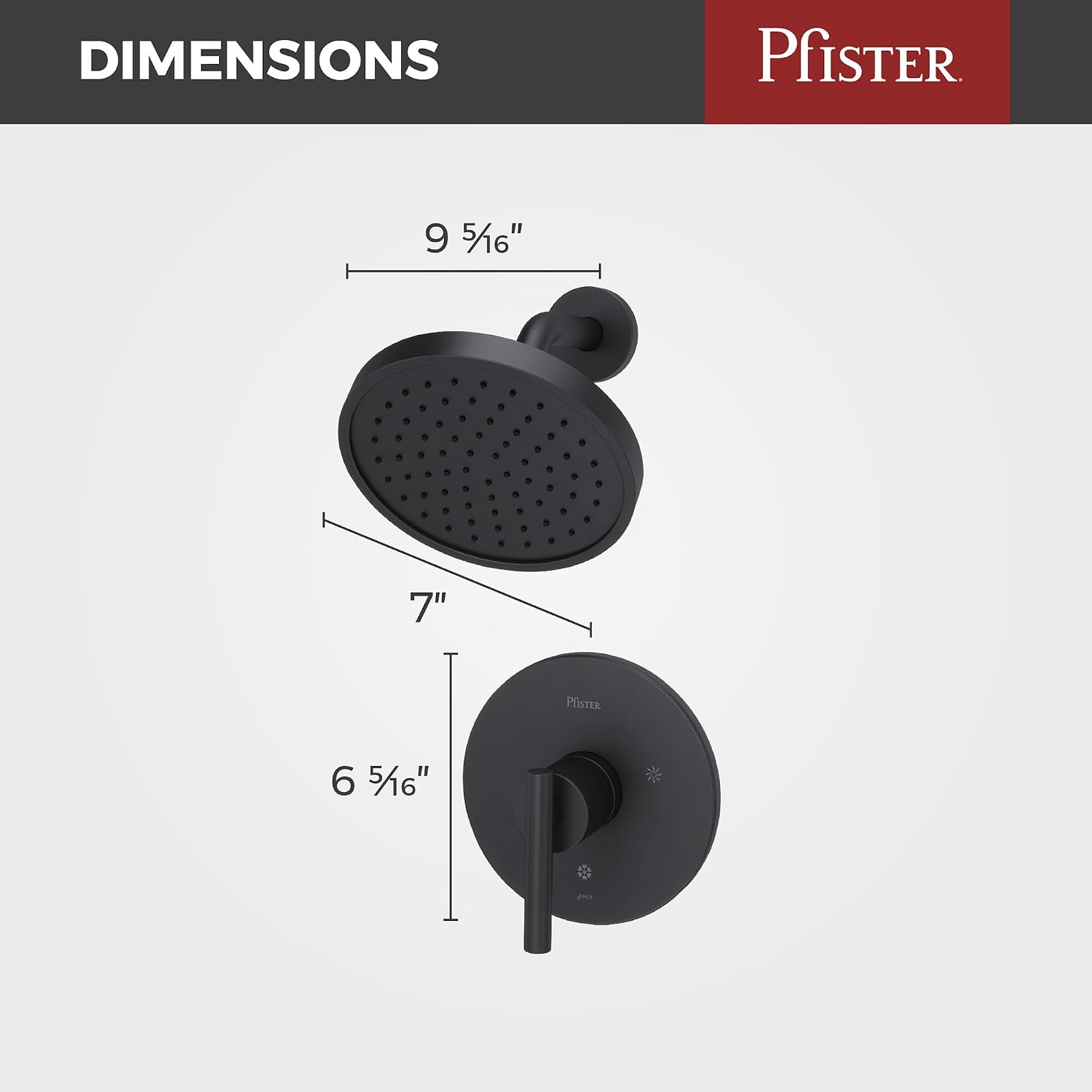 Pfister Contempra Bathroom Shower Faucet Matte Black (Valve not included) LG897NCB