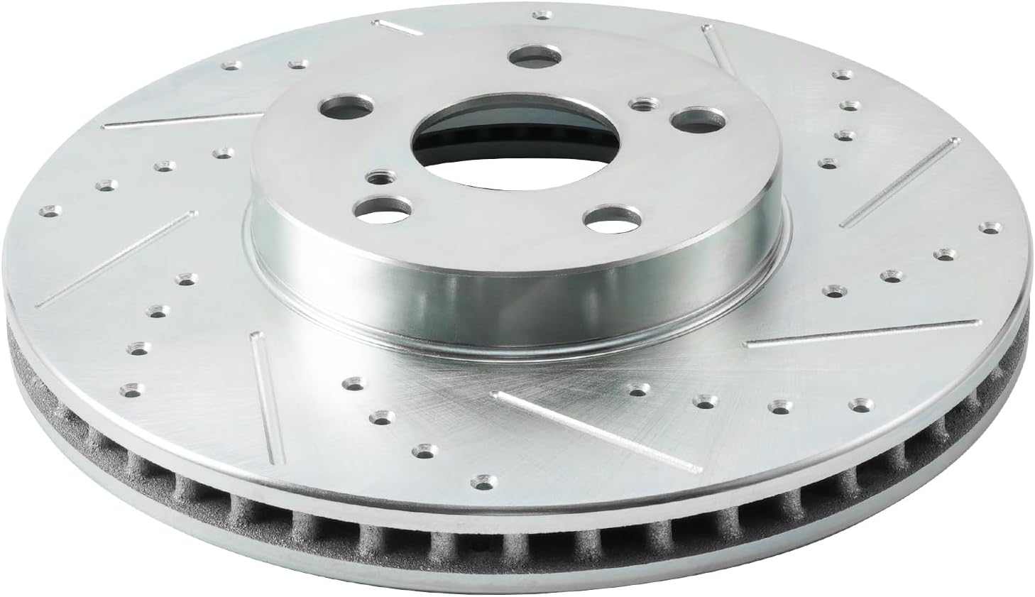 KAX Front Rotors and Brake Pads kit for Toyota Corolla Matrix Pontiac Vibe, Drilled and Slotted Disc Brake Rotor Ceramic Brake Pads Replacement (#31270+D923, 10.82inch, 274.9MM)
