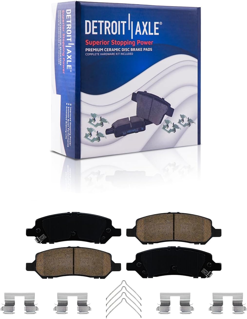 Detroit Axle - 10pc Brake Kit for 2013-2016 Dodge Dart, Disc Brake Rotors 2014 2015 Ceramic Brakes Pads with Hardware Assembly Replacement : 12.00' inch Front Rotor and 10.39' inch Rear Rotor