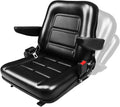 Universal Lawn Mower Seat Replacement Tractor & Forklift Seat with Adjustable Back/Slide Rail/Armrest/Seatbelt,Waterproof PVC Thickened Cushion Mower Seat Compatible with Ariens Snapper GTH Xmark