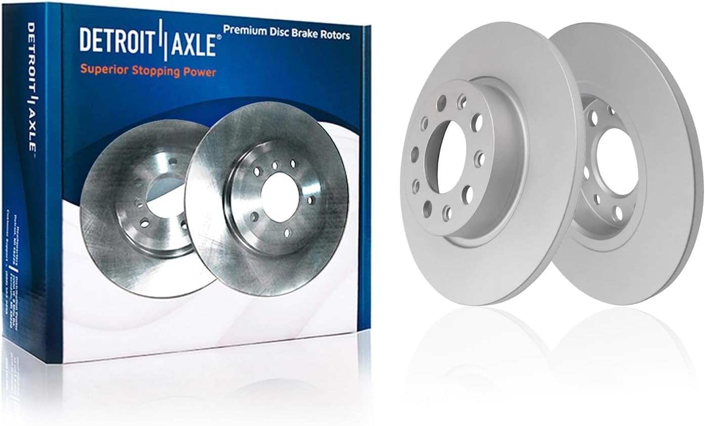 Detroit Axle - Brake Kit for 2017-2021 Jeep Compass 2015-2023 Renegade 500X, Disc Brake Rotors 2018 2019 2020 Ceramic Brakes Pads Replacement : 12.01' inch Front and 10.94' inch Rear Rotor