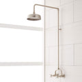 Signature Hardware 370007 Baudette Exposed Wall Mounted Shower with Rainfall Shower Head - Brushed Nickel