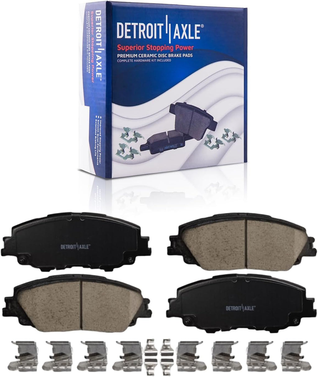 Detroit Axle - Brake Kit for 2020 2021 2022 Toyota Prius Prime Disc Brake Rotors Ceramic Brakes Pads Replacement : 11.14' inch Front and 10.20' inch Rear Rotors