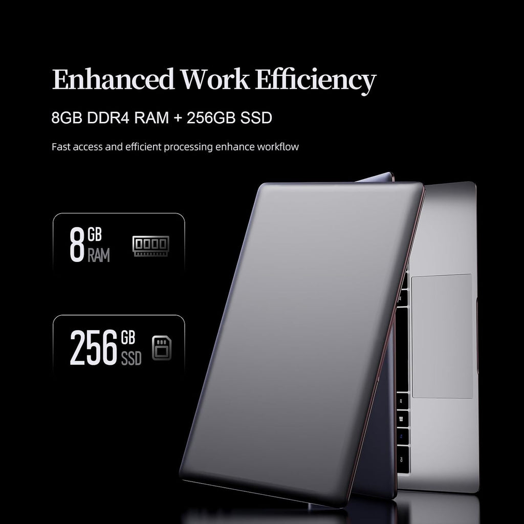 14 inch Laptop Computer Celeron N4000 8GB RAM 256GB SSD CPU up to 2.6GHz 1920 * 1080 IPS Display Laptop PC WiFi 2.4/5G, BT 5.0, USB 3.0, Mini HDMI,Laptops for Students,Business Work