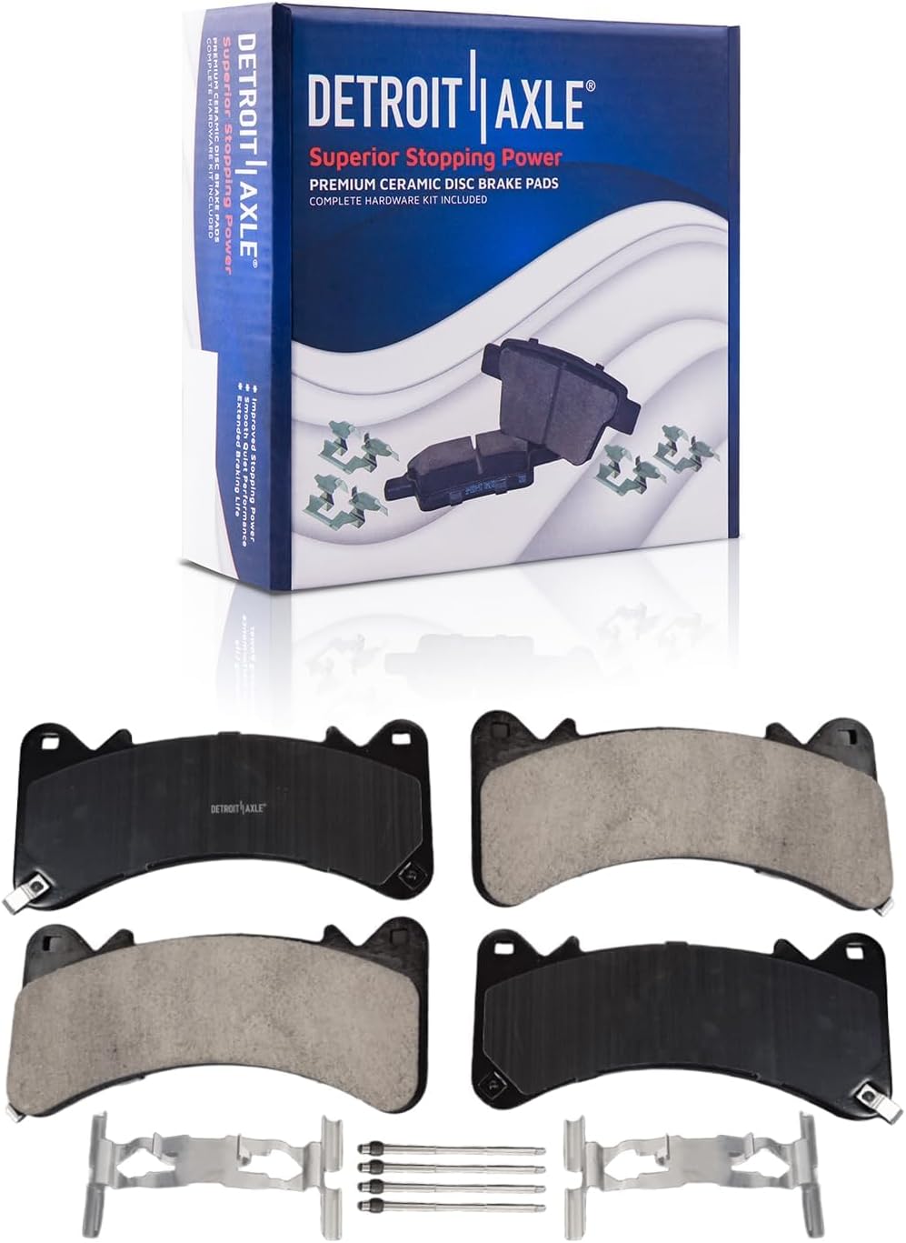 Detroit Axle - 8pc Brake Kit for 2021 GMC Yukon XL Cadillac Escalade ESV Drilled and Slotted Disc Brake Rotors Ceramic Brakes Pads Replacement : 16.14' inch Front and 13.58' inch Rear Rotor