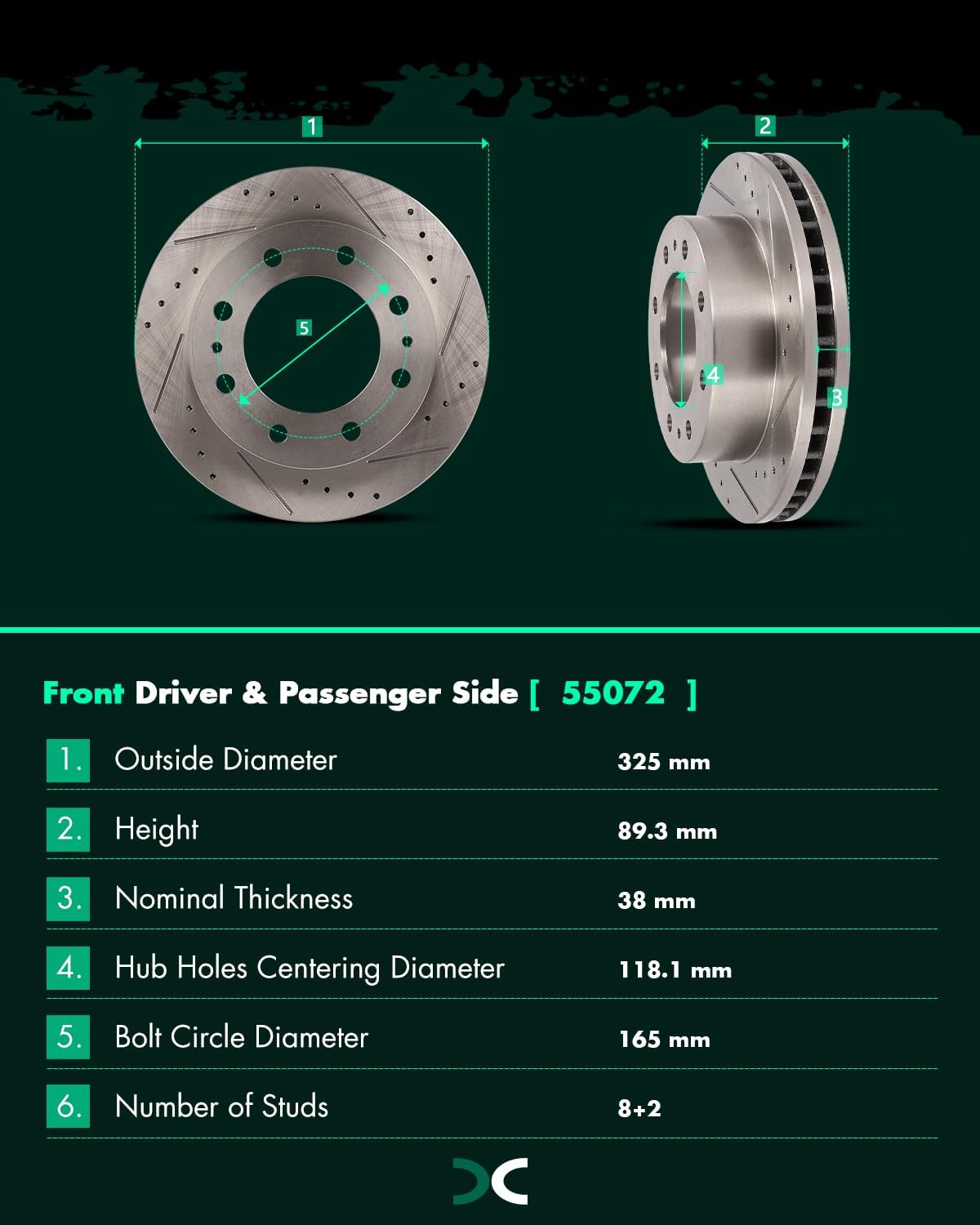 SCITOO Brake Kits For Chevy For Avalanche 2500 For Silverado 2500,For GMC For Sierra 2500 Front Rear Drilled & Slotted Disc Brakes Rotors and Semi Metallic Brakes Pads 55072;55055;D784;D785