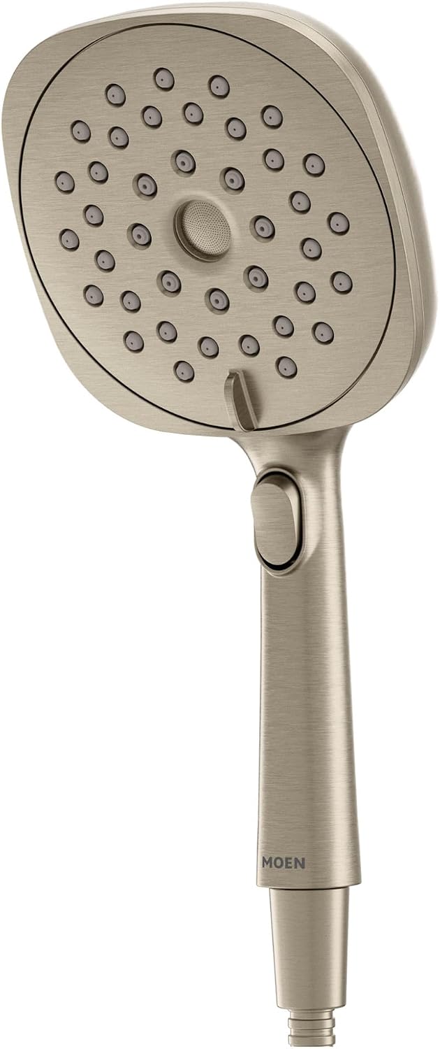 Moen Verso Infiniti Dial Square Handheld Shower, 5-Inch Diameter Spray Head, Brushed Nickel, 220H5BN