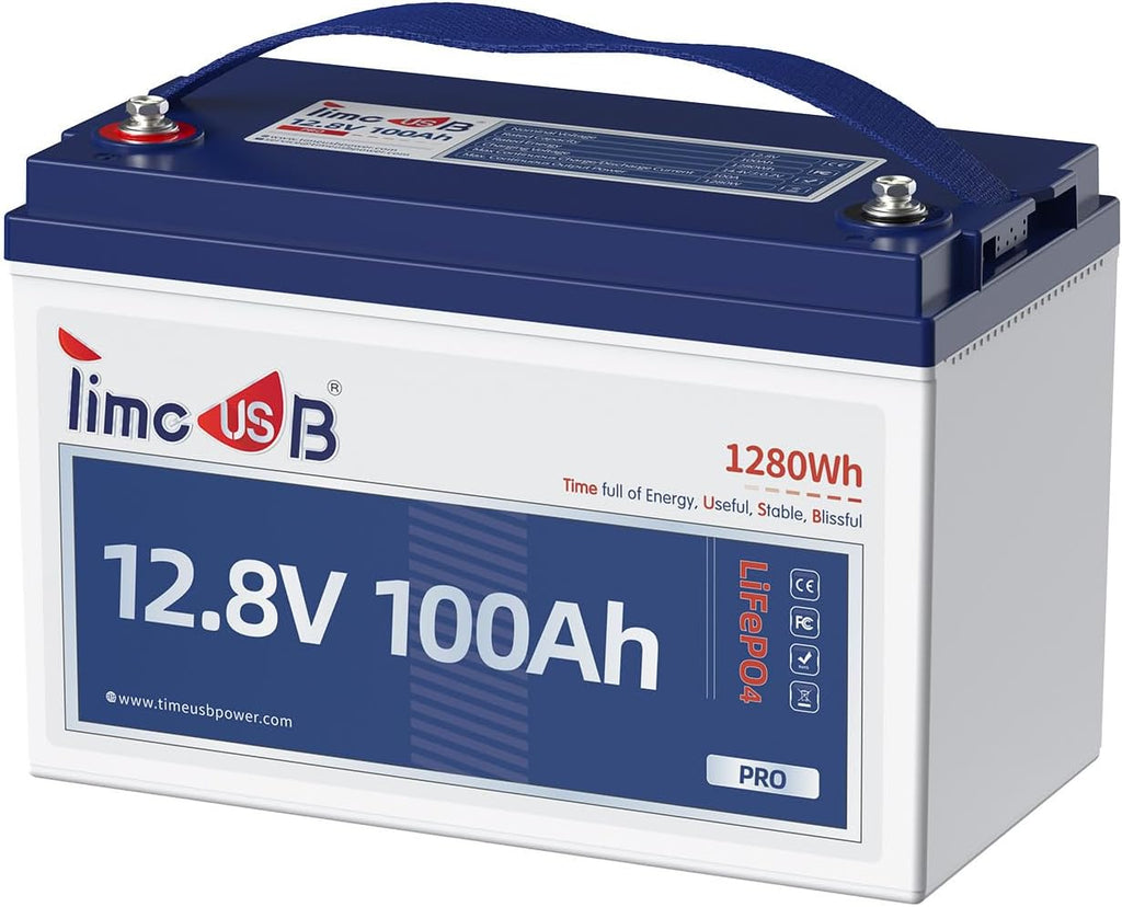 Timeusb 12V 100Ah LiFePO4 Battery Group 31 Deep Cycle Lithium Battery Built-in 100A BMS, 10-Year Lifetime & Grade A Battery Cells Perfect for RV, Solar Home System and Off-grid Application