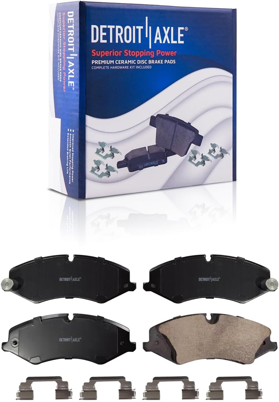 Detroit Axle - 8pc Brake Kit for Land Rover Range Rover Sport Discovery, 14.17' inch Front and 13.78' inch Rear Disc Brake Rotors Ceramic Brakes Pads with Hardware Replacement