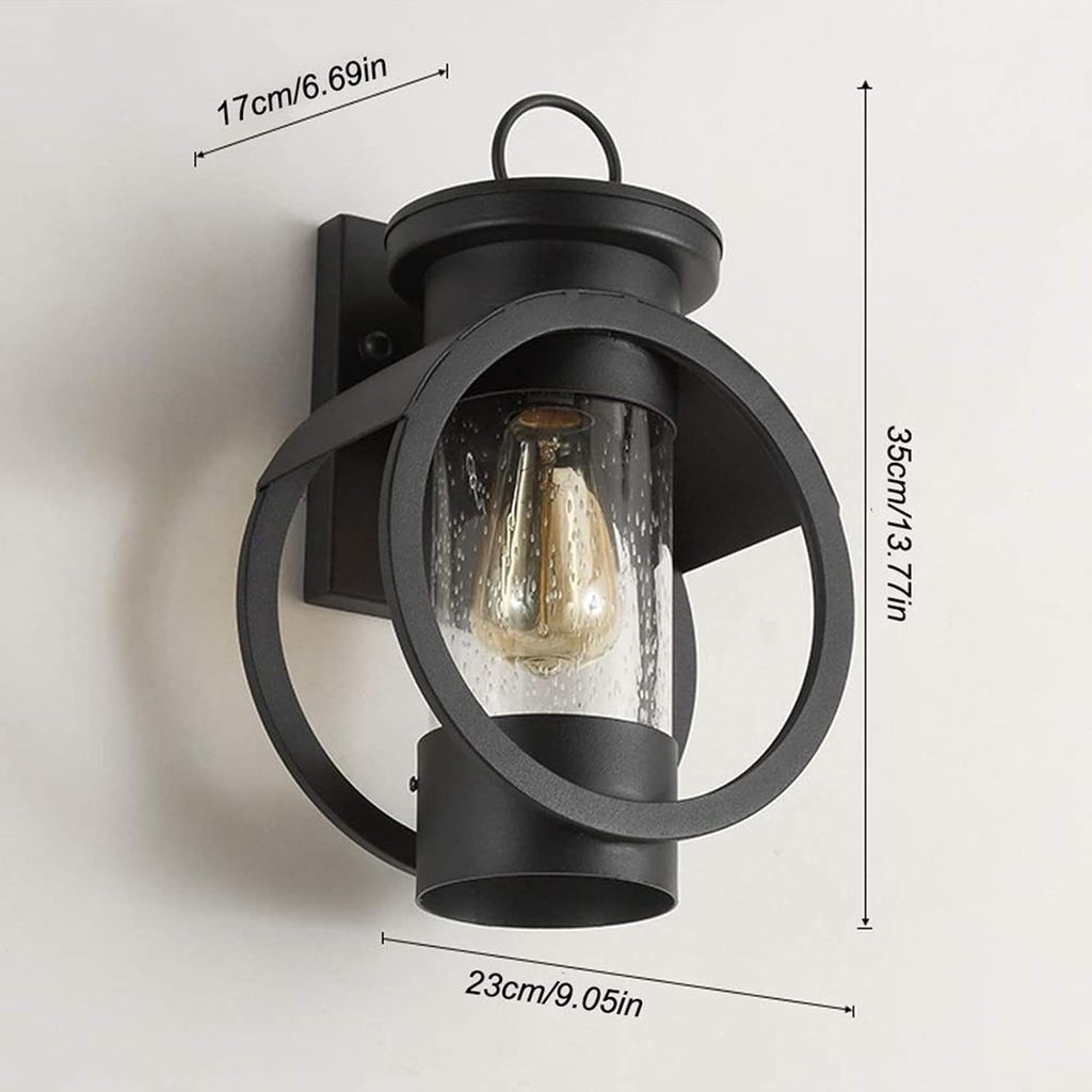 wall sconces Simple Wrought-Iron wall lamp Creative Waterproof Matte Black wall lamp Industrial Retro wall lamp with Transparent Glass lampshade Bathroom-Washing Lamps Exterior Light Fixture