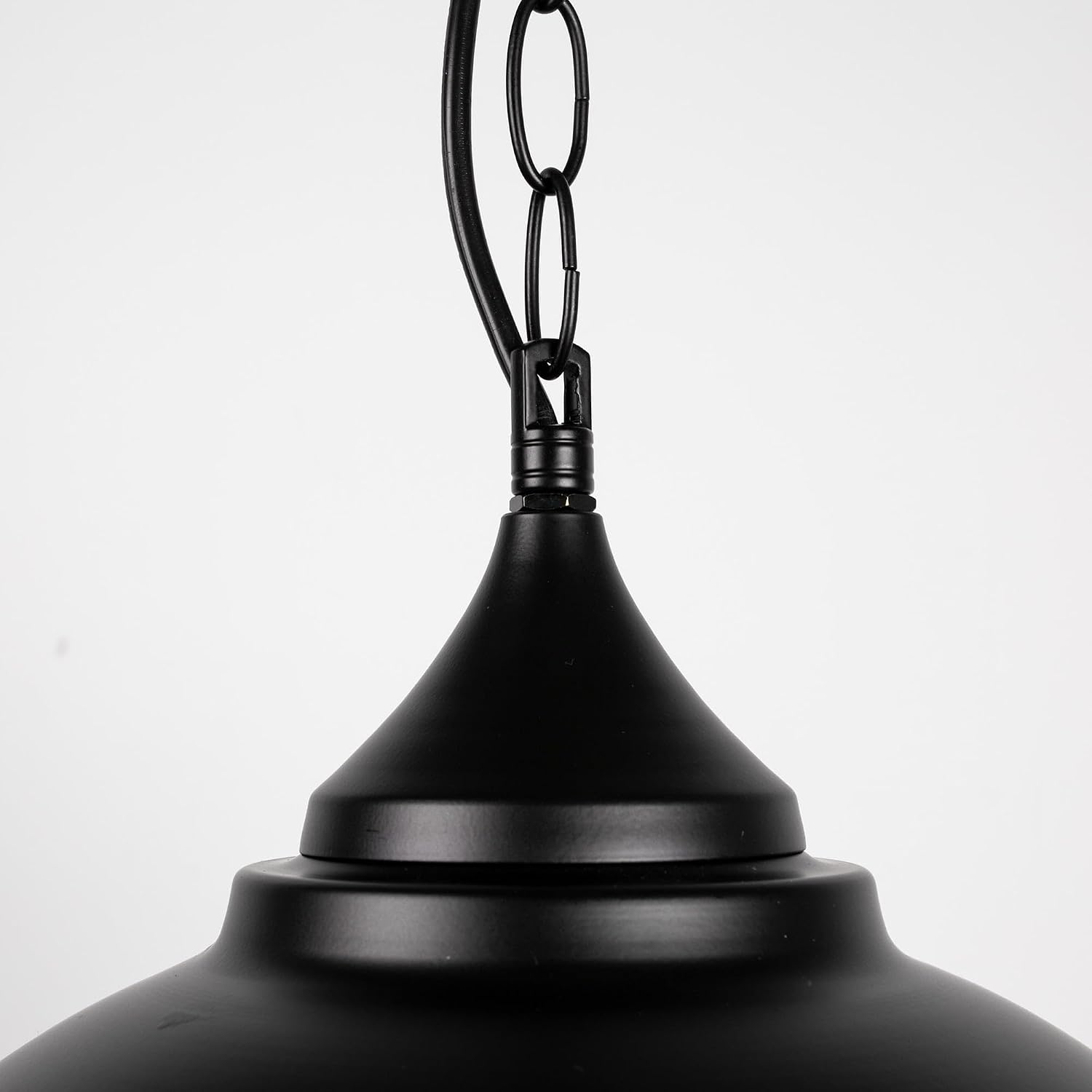 Hanging Lamp, Industrial Chandelier 1-Light Crystal P Light,Retro Black Wrought Iron Dome Shade Celling Light Hanging Light for Bedroom Dining Room,Bathroom
