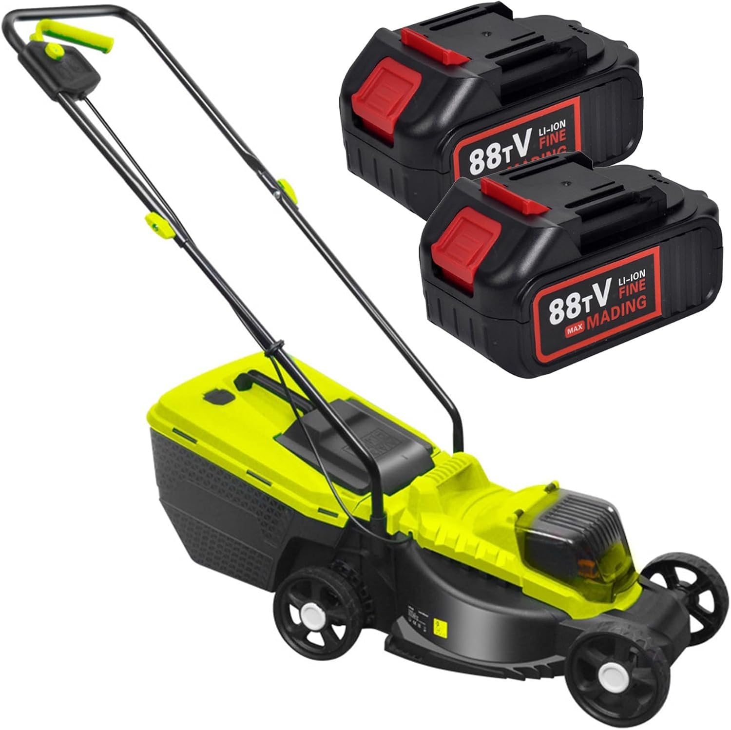 40V 13' Cordless Push Lawn Mower, Battery Powered Lawnmower with 35L Large Grass Box, 3 Adjustable Cutting Heights, for Yards, Garden Lawn