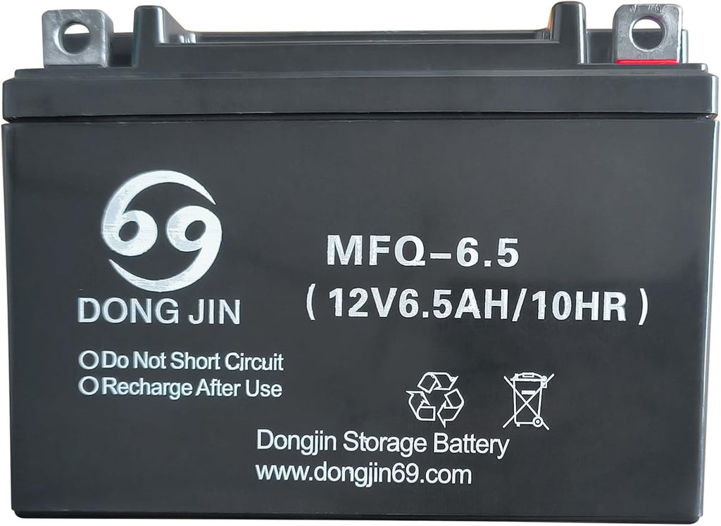 High Performance MFQ-6.5 12V AGM Motorcycle Rechargeable Battery 6.5AH 10HR Sealed Lead Acid Replacement Battery for Dirt Pit Bike ATV Scooter Lawn Mower Go Kart Four-Wheeler Buggy Mobility Moped (4)