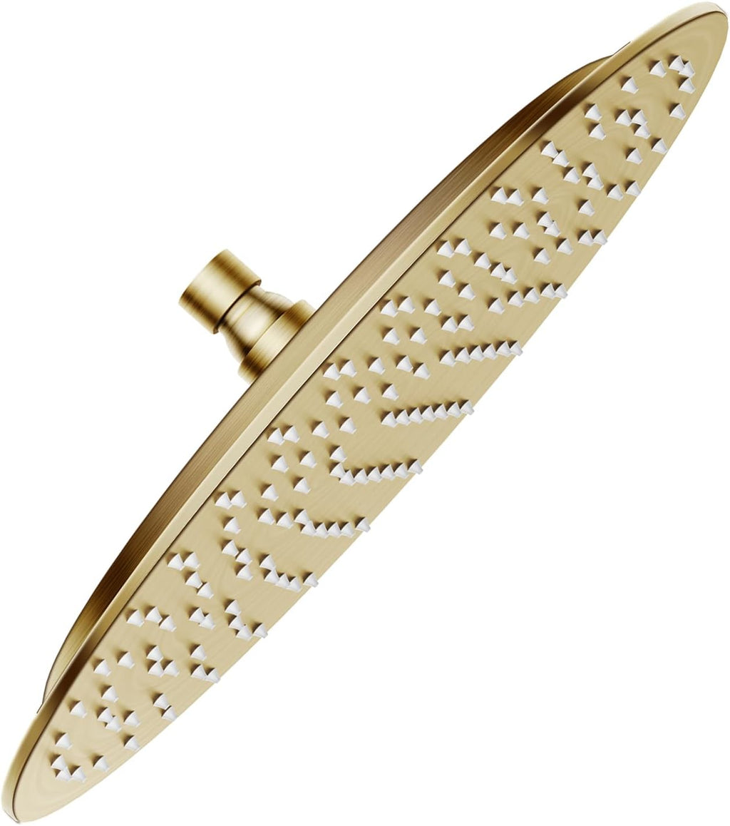 VBFF-Shower Head,rain shower head, 12 inch- Round Shower Head, 1.8 GPM Flow Rate, rainfall showerhead,VBFF13 (Brushed Gold)