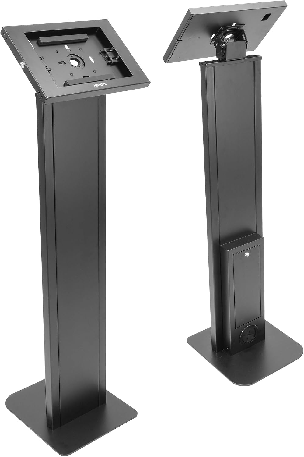 Mount-It! Anti-Theft iPad Floor Stand Kiosk, Locking Tablet Floor Stand for iPad Gen 7–11 & A16, Air & Pro (10.2'–11'), Commercial Kiosk for Retail, Lobby & Trade Show, Black