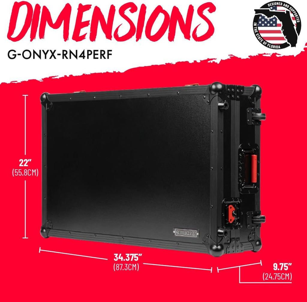 Gator Cases ONYX Series Flight Case Designed for Rane Four & Performer Models with Reccessed Twist Latches and Rubber-Gripped Handles (G-ONYX-RN4PERF)